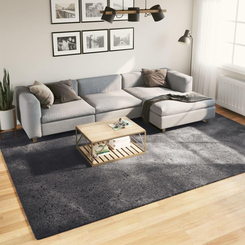 vidaXL Teppich HUARTE Kurzflor Weich und Waschbar Anthrazit 240x340 cm 375007 Bild 1