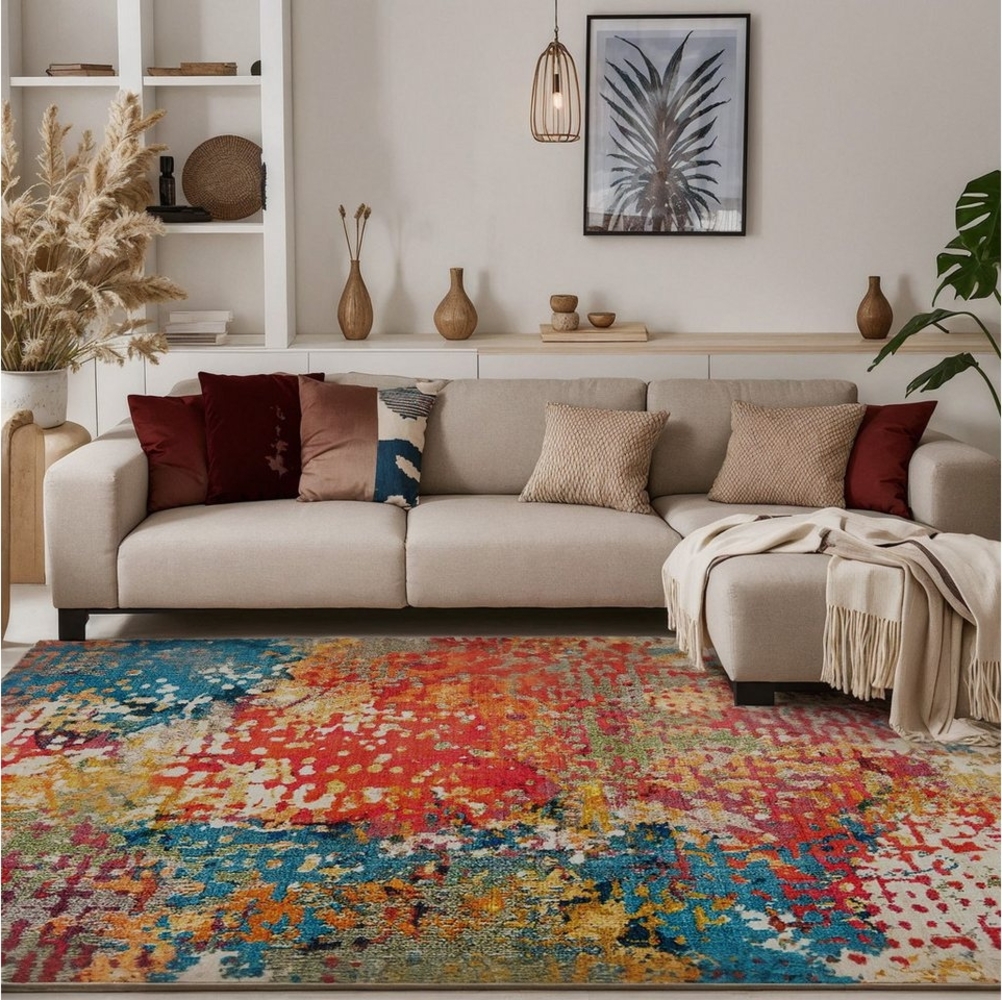 Celya Teppich Rechteckiger Teppich Wohnzimmer,Höhe:5,3 mm,Kurzflor-Wohnzimmerteppich, Höhe: 5.3 mm, weich, pflegeleicht, waschbar, Wohnzimmer, Schlafzimmer Bild 1