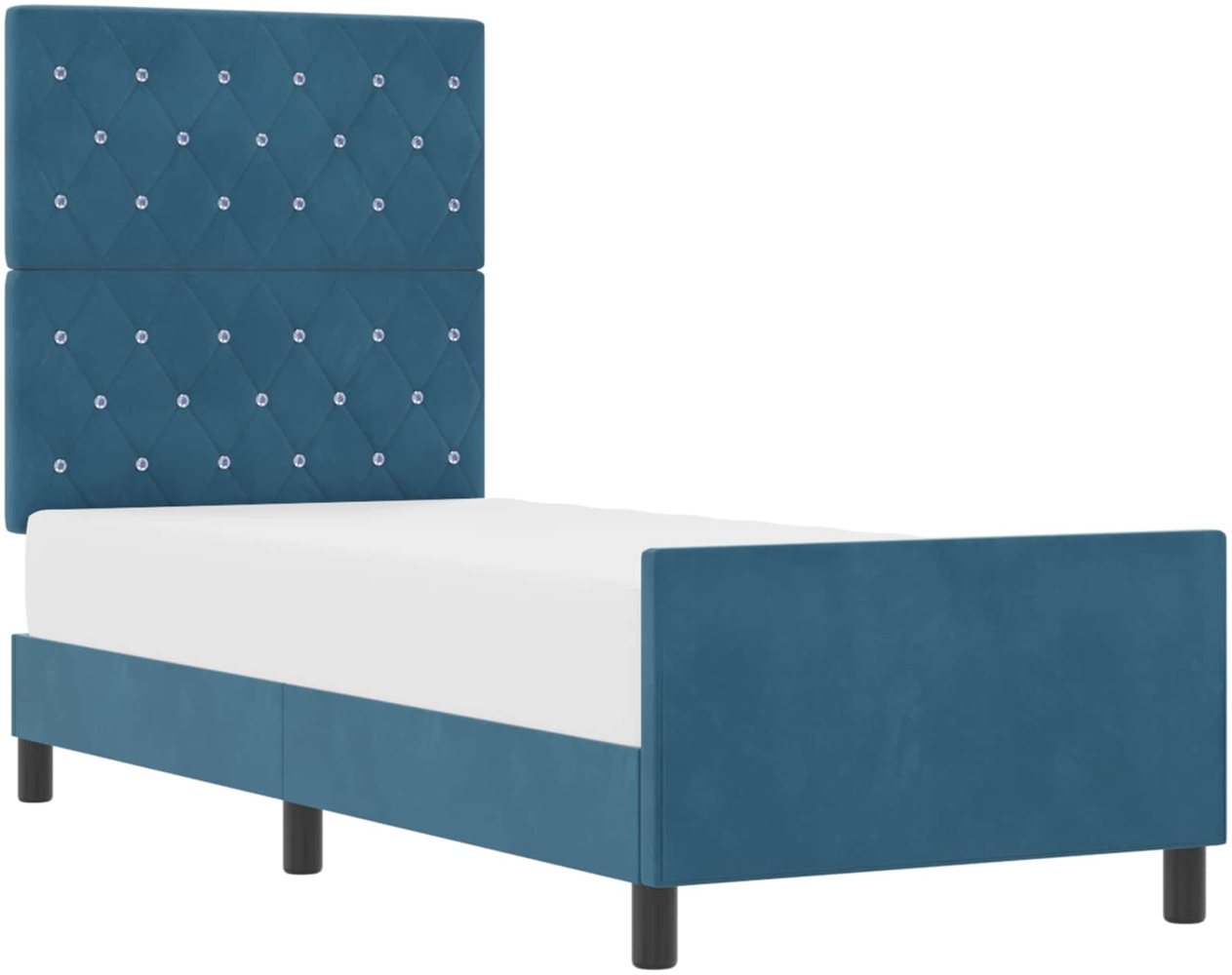 vidaXL Boxspringbett mit Kopfteil Dunkelblau 80 x 200 cm Samt 3344841 Bild 1