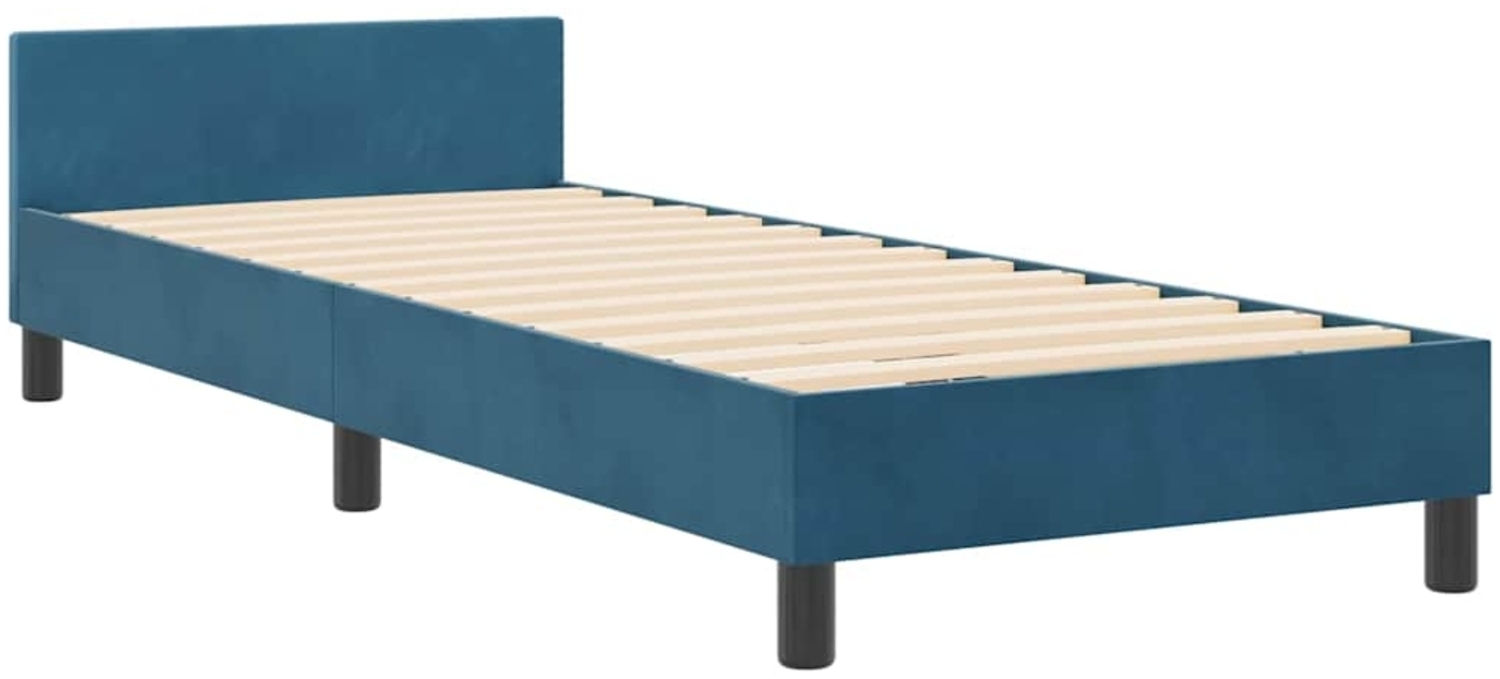 vidaXL Bettgestell mit Kopfteil Dunkelblau 80 x 200 cm Samt 3344841 Bild 1