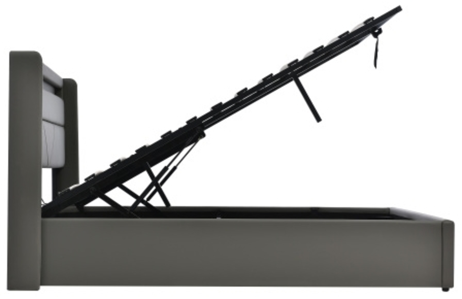ComfortXL Stauraumbett M240-01, Holzwerkstoff, Grau, 202x166x108cm Bild 1