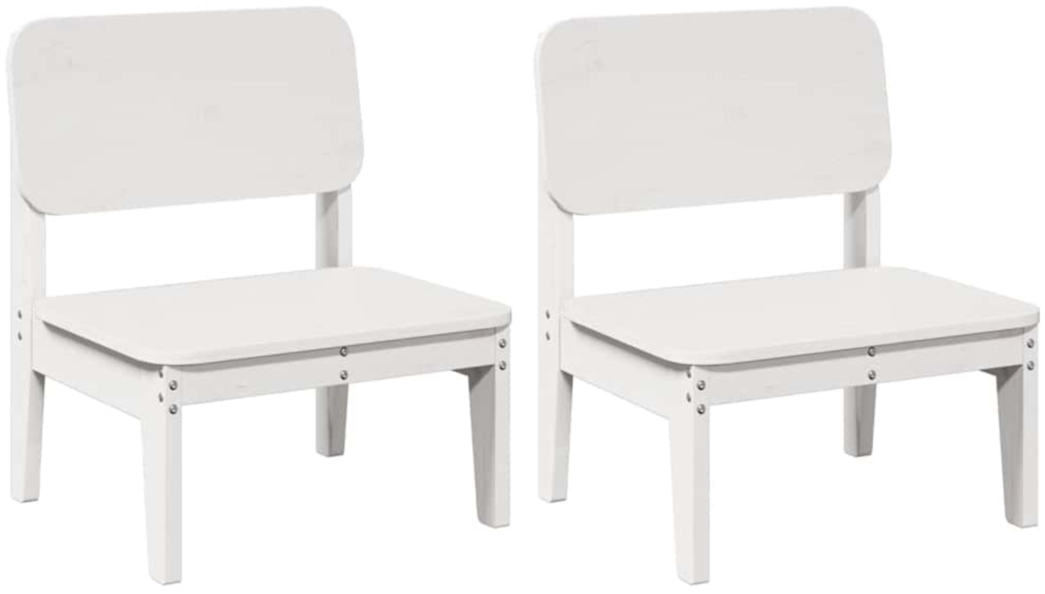 vidaXL Gartenstühle 2 Stk. Weiß 60x52,5x72 cm Massivholz Kiefer 859323 Bild 1