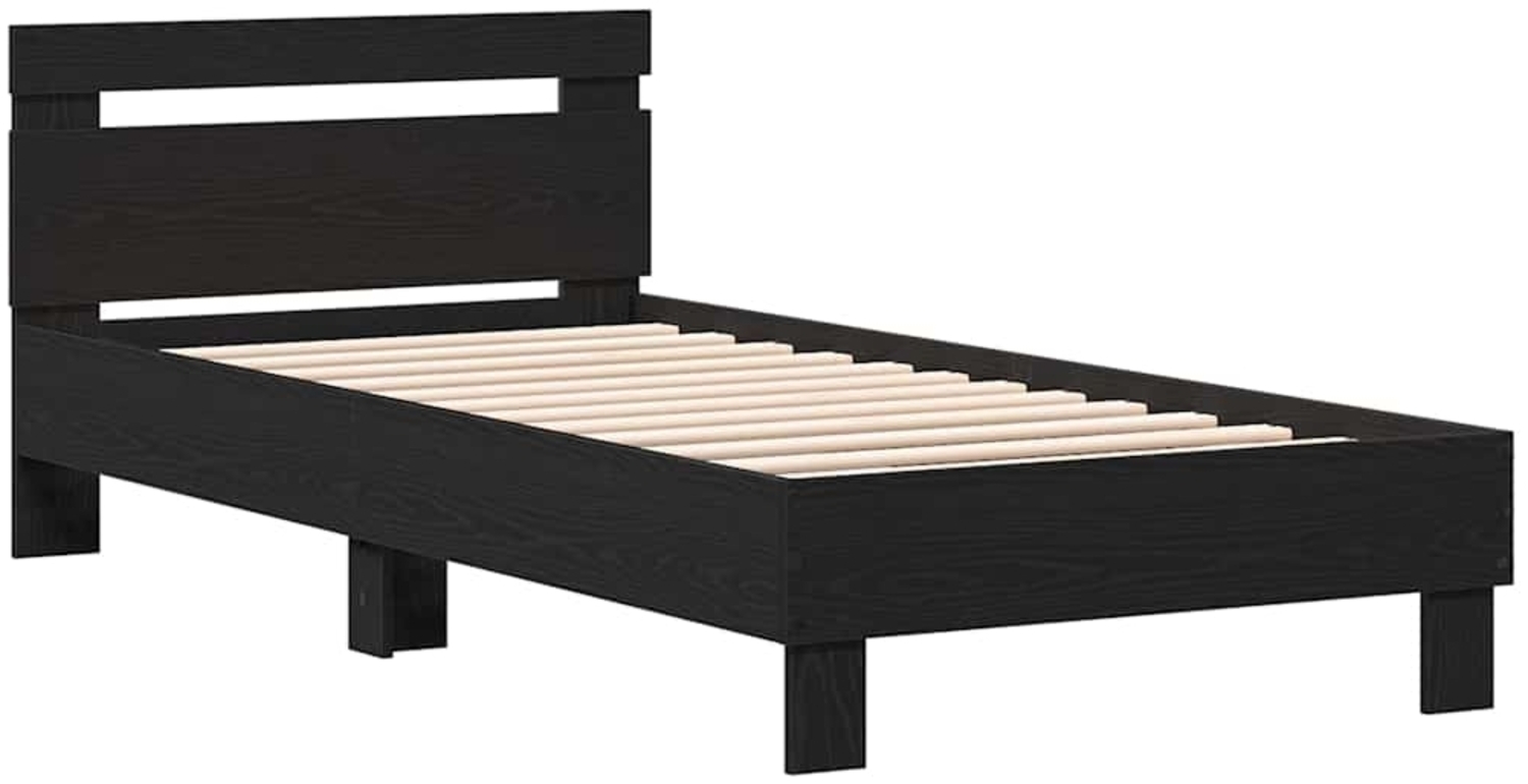 vidaXL Bettrahmen mit Kopfteil Schwarz Eichen-Optik 193 x 95 x 88 cm 874114 Bild 1