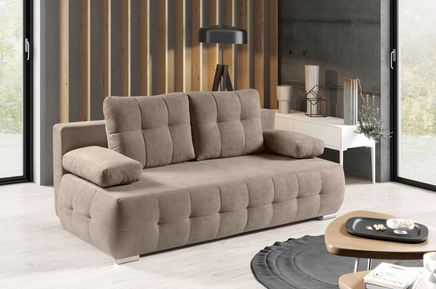 WERK2 Schlafsofa Indigo, 2-Sitzer Sofa und Schlafcouch mit Federkern & Bettkasten Bild 1