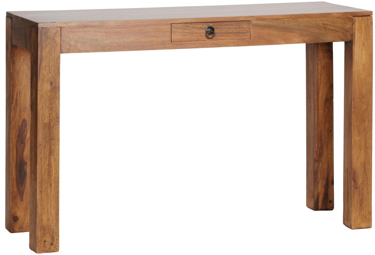 Konsolentisch MUMBAI Massivholz Sheesham Konsole mit 1 Schublade Schreibtisch 120x40 cm Landhaus-Stil Sideboard Bild 1