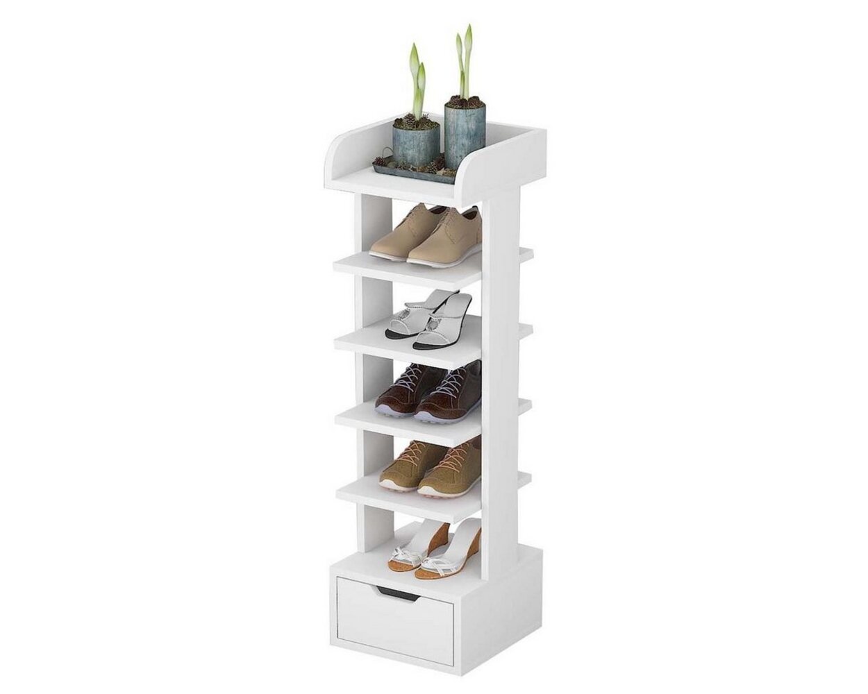 radelldar Schuhregal Schuhablage schmal mit Schubladen Schuhschrank für 7-15 Paar Schuhe, Schuhaufbewahrung für Wohnzimmer, Flur Bild 1