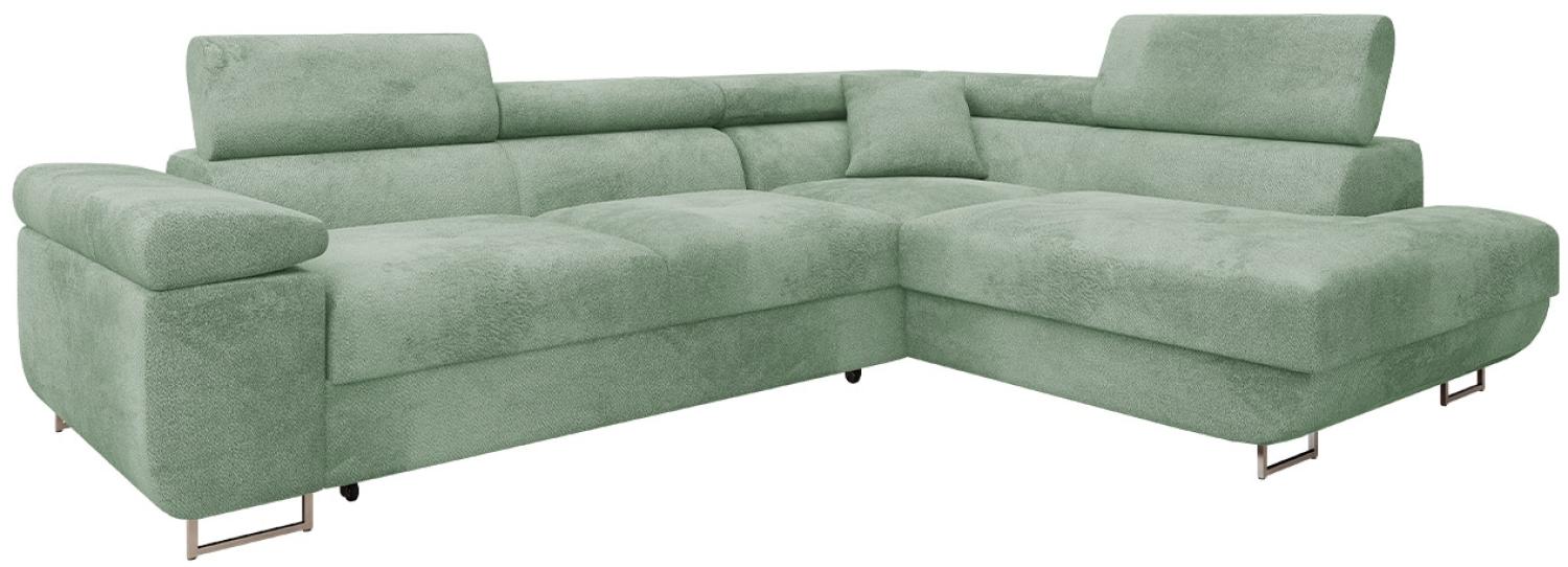 Ecksofa Torezio Premium mit Einstellbare Kopfstützen, Bettkasten und Schlaffunktion (Farbe: Sorriso 08, Seite: Rechts) Bild 1