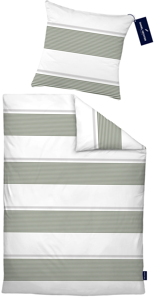 Daniel Hechter Bettwäsche Renforce 0041302 QUERSTREIFEN, fichte, 1x 135x200 cm + 1x 80x80 cm Bild 1