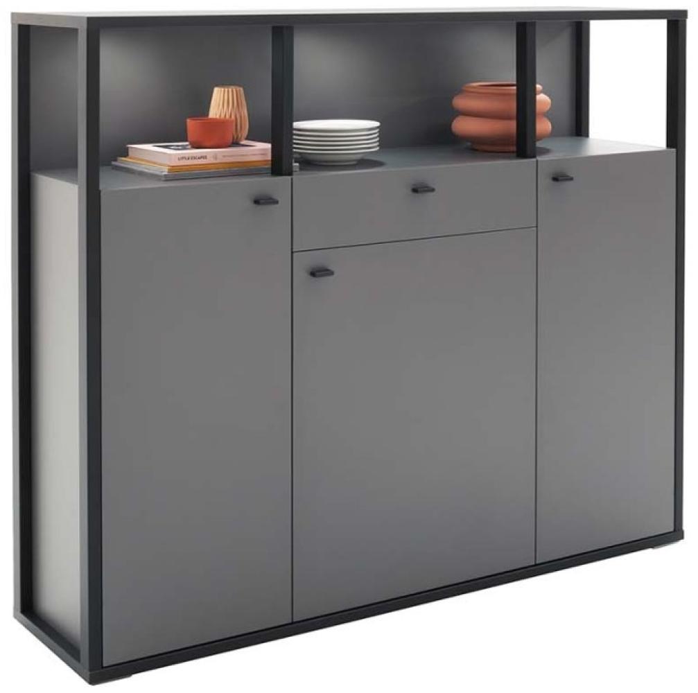 Großes Highboard Luxor - Royal Grey / Anthrazit Bild 1