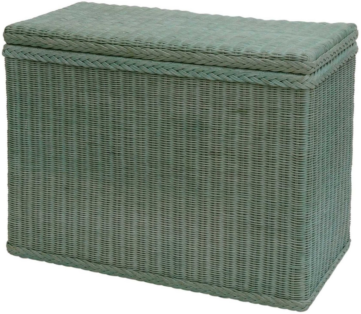 Krines Home Wäschesortierer Rattan Wäschekorb 3 Fächer Wäschesammler Wäschesortierer Unterteilung, mit Deckel und drei Unterteilungen Bild 1