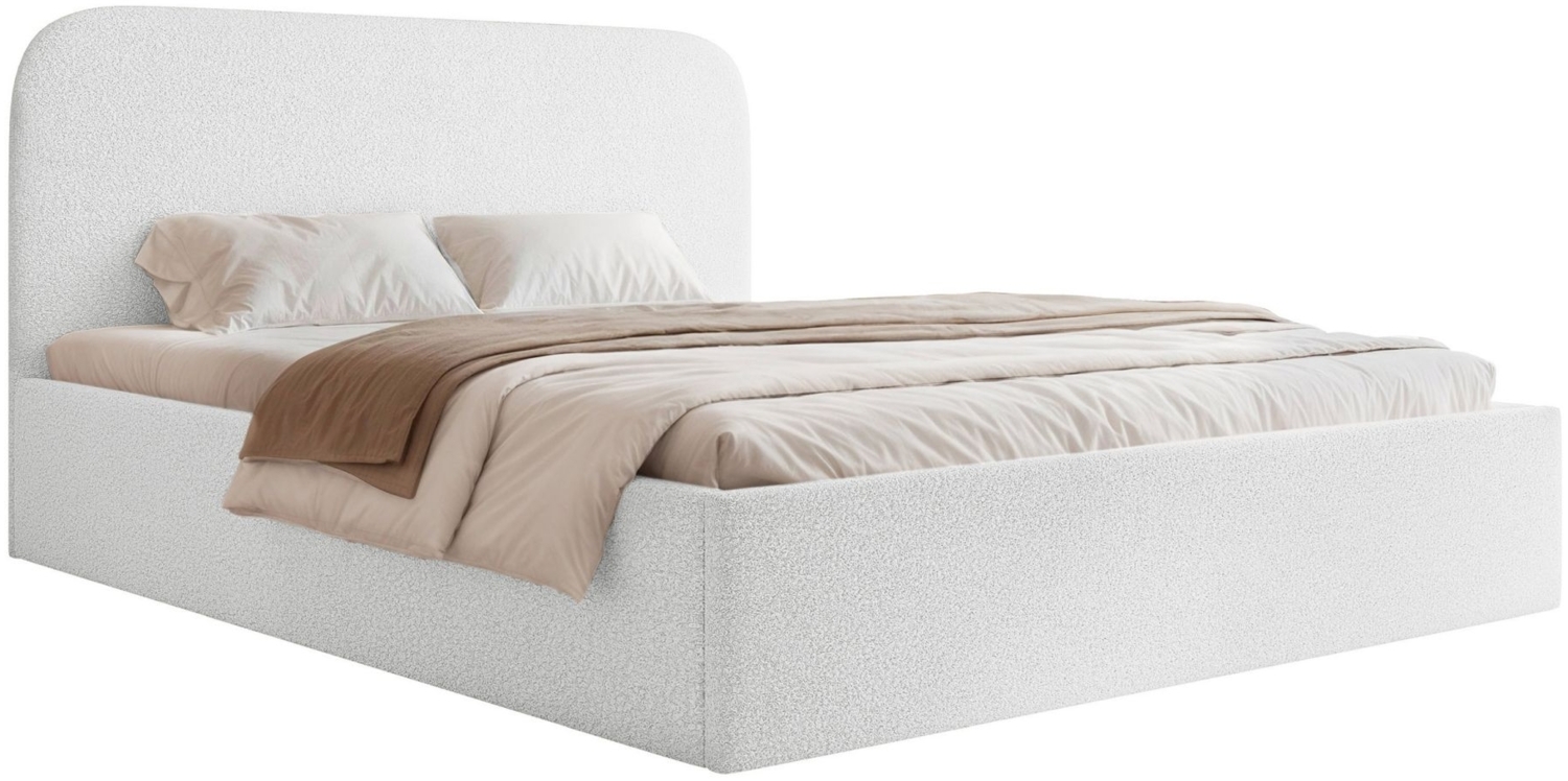 Selsey 'Sonvivo' Polsterbett mit Bettkasten, Bouclé, weiß, 140x200 Bild 1