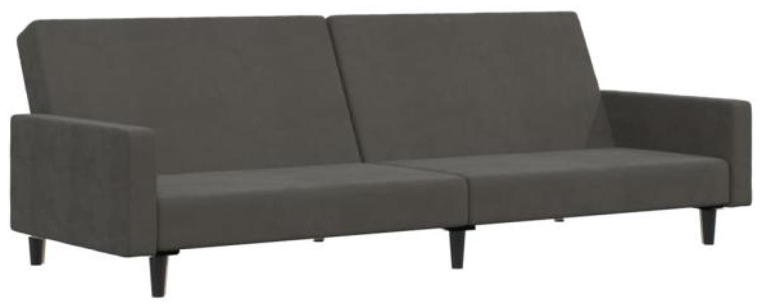 Schlafsofa 2-Sitzer Dunkelgrau Samt [337311] Bild 1
