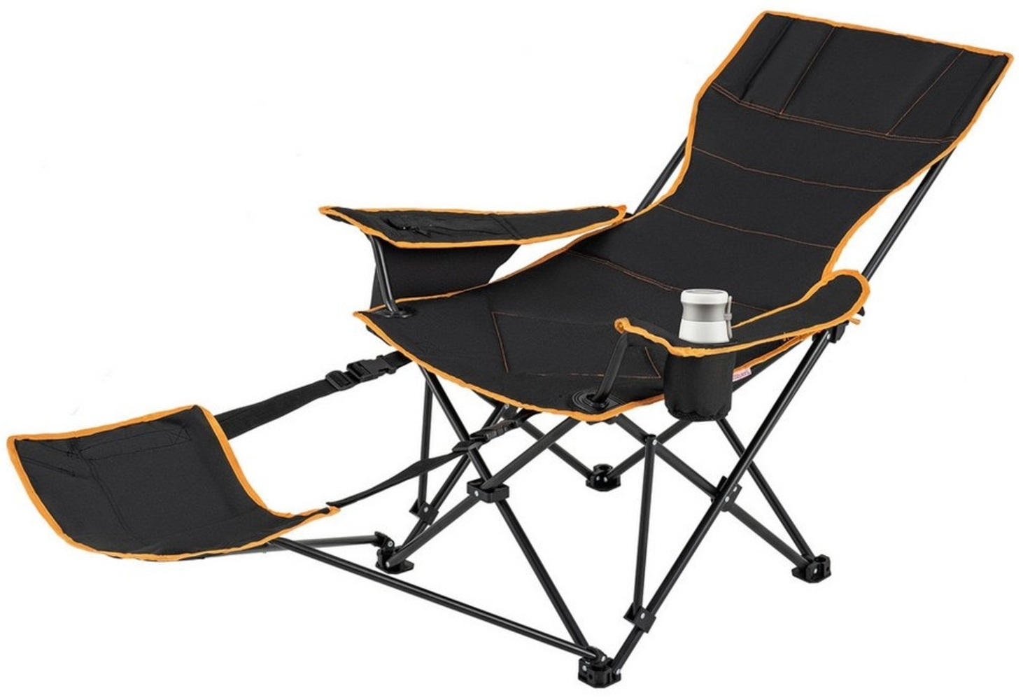 KOMFOTTEU Campingstuhl, Angelstuhl faltbar, mit Getränkehalter, bis 150kg Bild 1