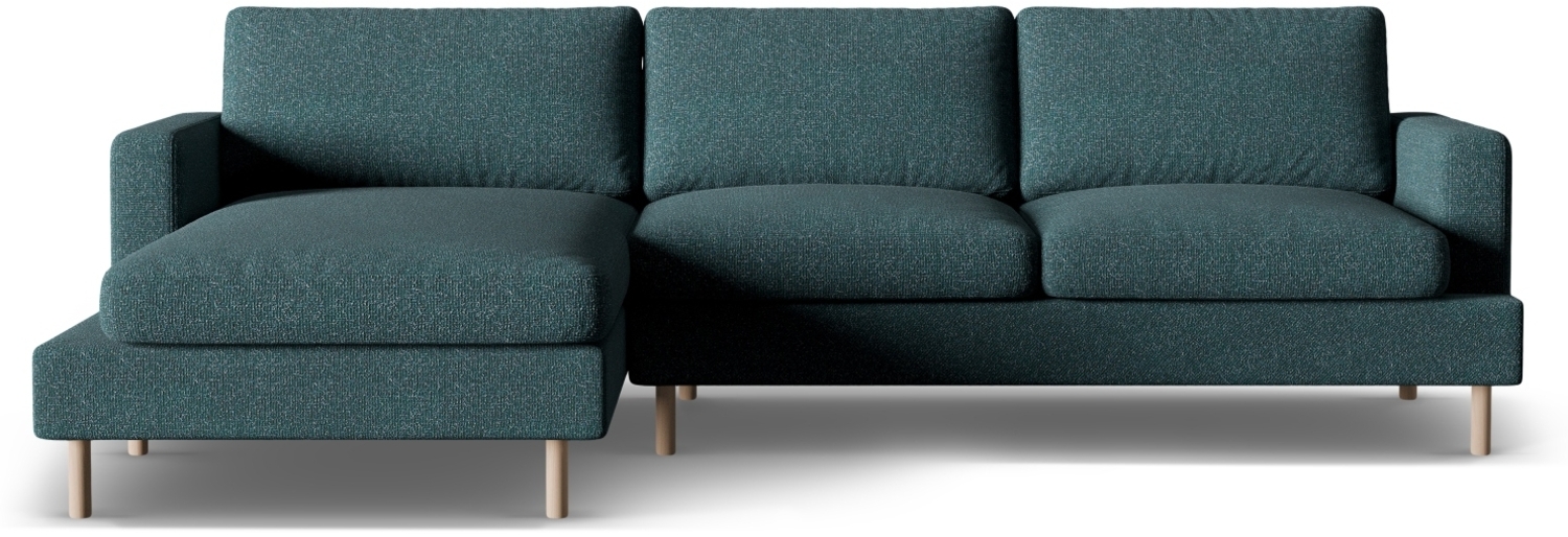 Micadoni Ecksofa Aliya 4-Sitzer Links Strukturierter Stoff Grün Blau Melange Bild 1