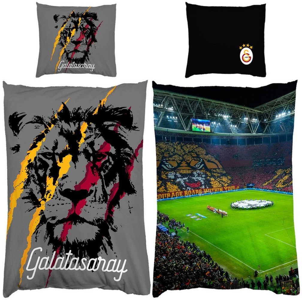 BERONAGE Wendebettwäsche Galatasaray Istanbul Fußball RAMS-Park Bettwäsche Linon / Renforcé, Baumwolle, 2 teilig, Süper Lig Bettwäsche Bild 1