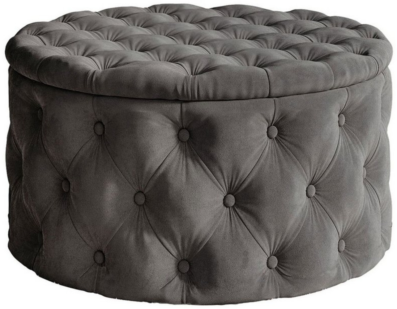 Lookway Hocker CHESTERFIELD runder gesteppter mit Staufach (Der gepolsterte hocker), mit Stauraum Bild 1