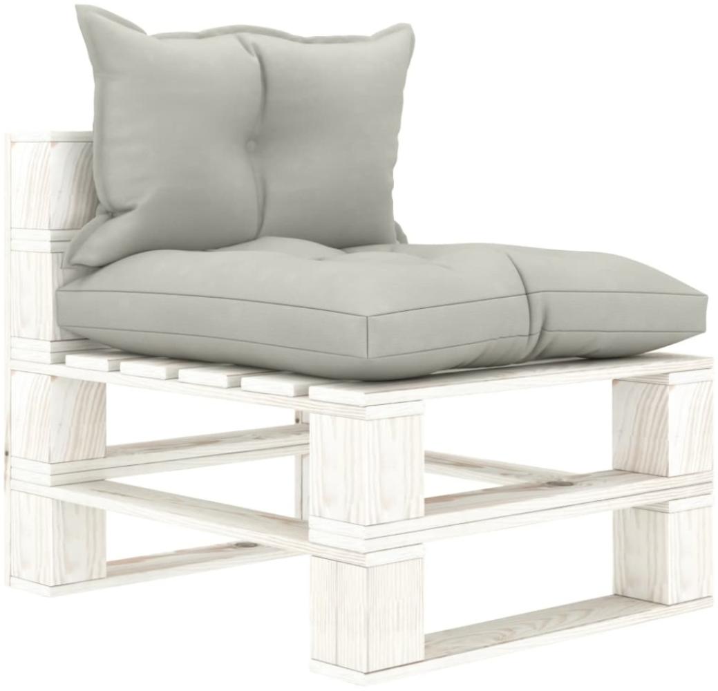 Garten-Paletten-Mittelsofa mit Taupe-Kissen Holz Bild 1