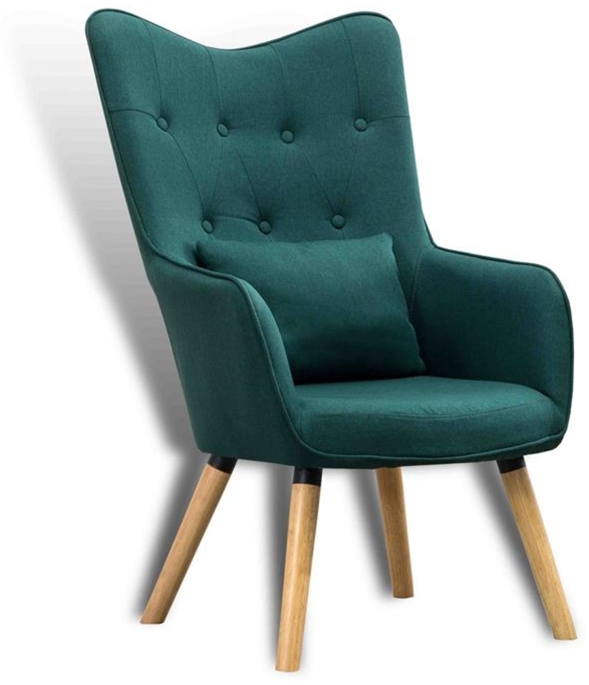 Fernsehsessel Relaxsessel Sessel mit Kissen Lese Stoff Polsterstuhl Grün Bild 1