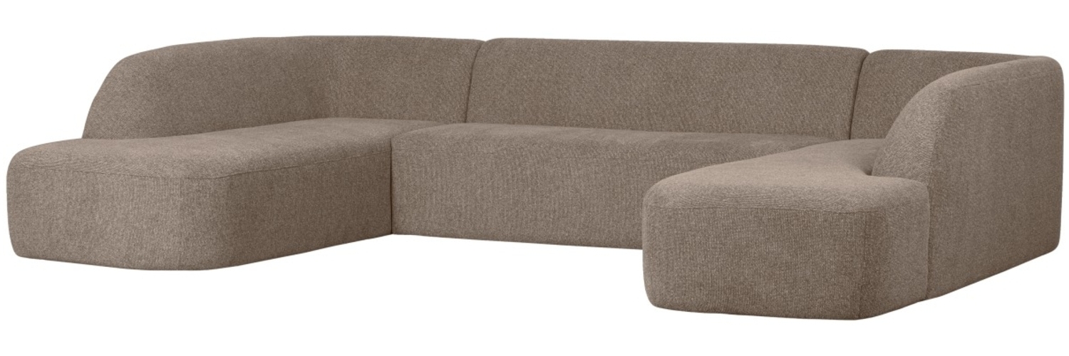 Sofa Sloping U-Form aus Melange-Stoff, Braun Bild 1