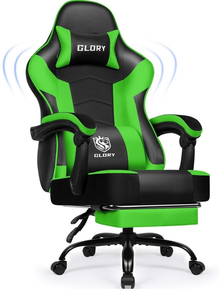 Hiazurm Gaming-Stuhl Gaming Stuhl, Bürostuhl mit Fußstütze,Klappbare gepolsterte Armlehnen (Bürostuhl Chefsessel Wippfunktion bis zu 170), Ergonomischer Gamer Stuhl 150 kg Belastbarkeit Bild 1