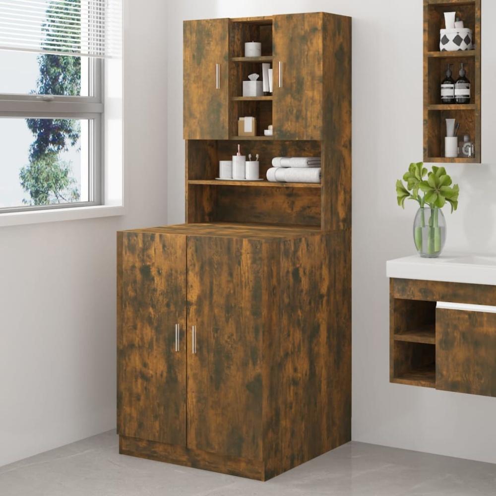 vidaXL Waschmaschinenschrank Räuchereiche Holzwerkstoff 3120182 Bild 1