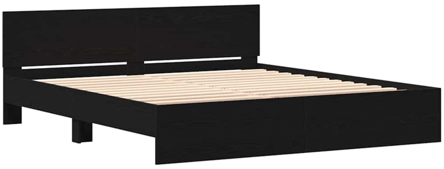 vidaXL Bettgestell Schwarz Eichen-Optik 180 x 200 cm Holzwerkstoff 3378501 Bild 1
