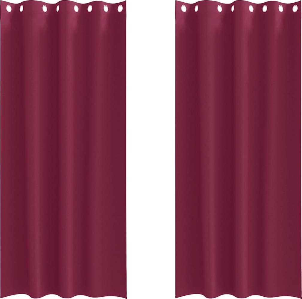 vidaXL Verdunkelungs-Vorhänge mit Ringen 2 pcs Weinrot 245 x 140 cm 4107356 Bild 1