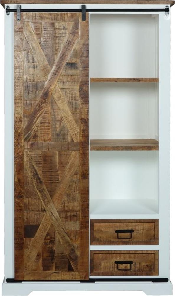 Garderobenschrank 110x190cm 'Country' Akazie weiß & braun Bild 1