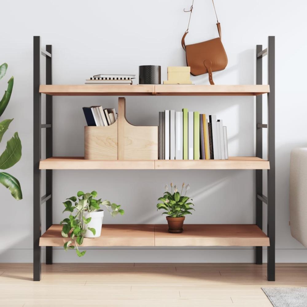 vidaXL Wandregal 120x60x(2-4) cm Massivholz Eiche Unbehandelt 363578 Bild 1