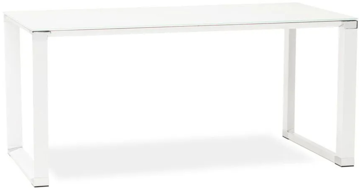 Kokoon Design Schreibtisch Warner Glas Weiß 140x75x70 cm Bild 1