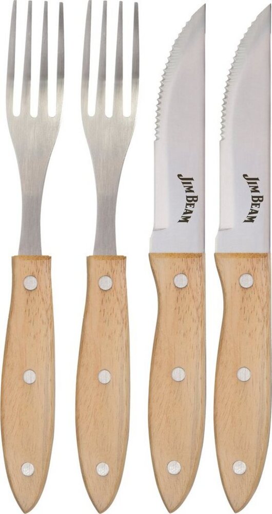 Jim Beam BBQ Steakbesteck Gabel & Messer (4-tlg), 2 Personen, Edelstahl, Set 4-tlg. Bild 1