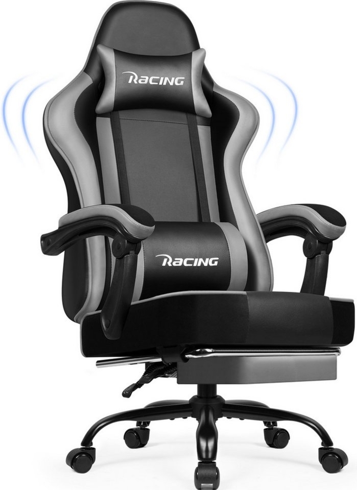 Adormii Gaming-Stuhl Gaming Stuhl ergonomisch Gaming Chair Bürostuhl verstellbare (Gaming Stuhl mit verstellbaren Lendenkissen, Armlehne und Kopfstütze, Gamer Stuhl Bequeme Sitzkissen), gepolsterter Gaming-Stuhl, mit Wippfunktion, bis 150 kg Belastbarkeit Bild 1