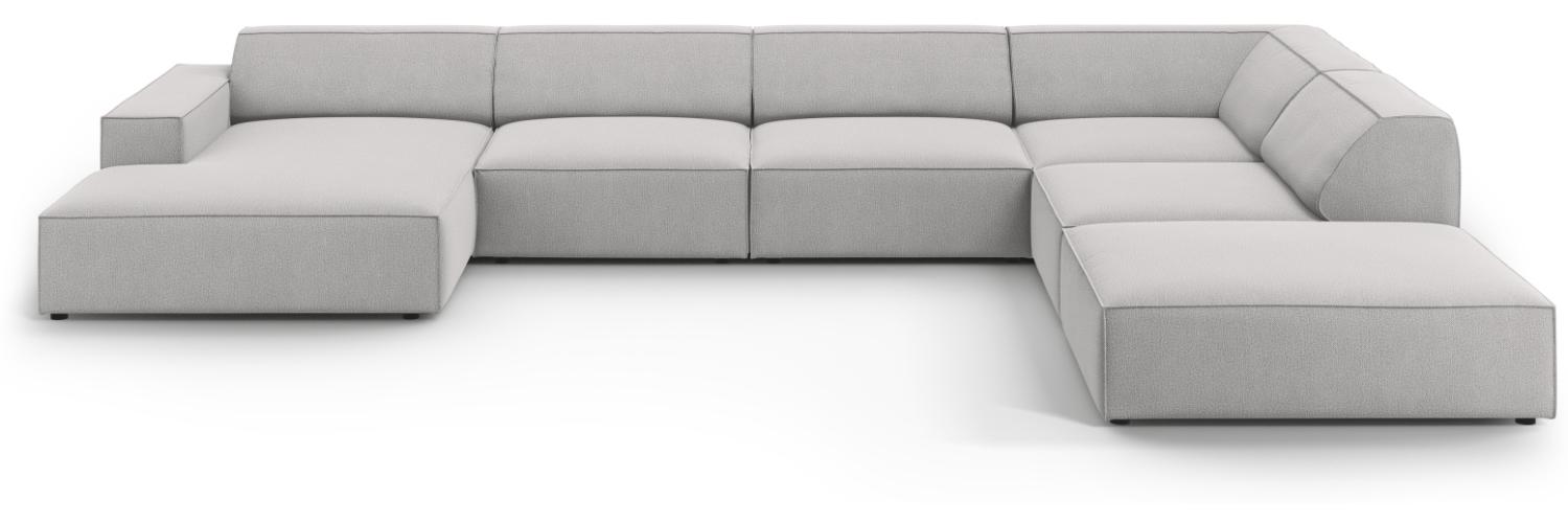 Micadoni 7-Sitzer Panorama Ecksofa Jodie Light Grey Bild 1