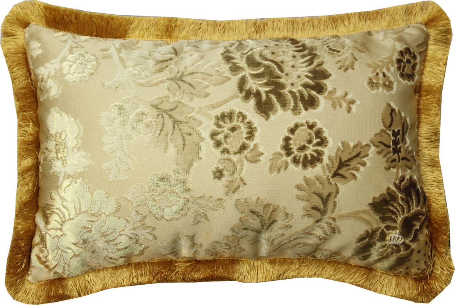 Luxus Kissen Pompöös by Casa Padrino von Harald Glööckler Elegance Collection Barock Muster Gold / Gold 35 x 55 cm - Luxuskissen Bild 1