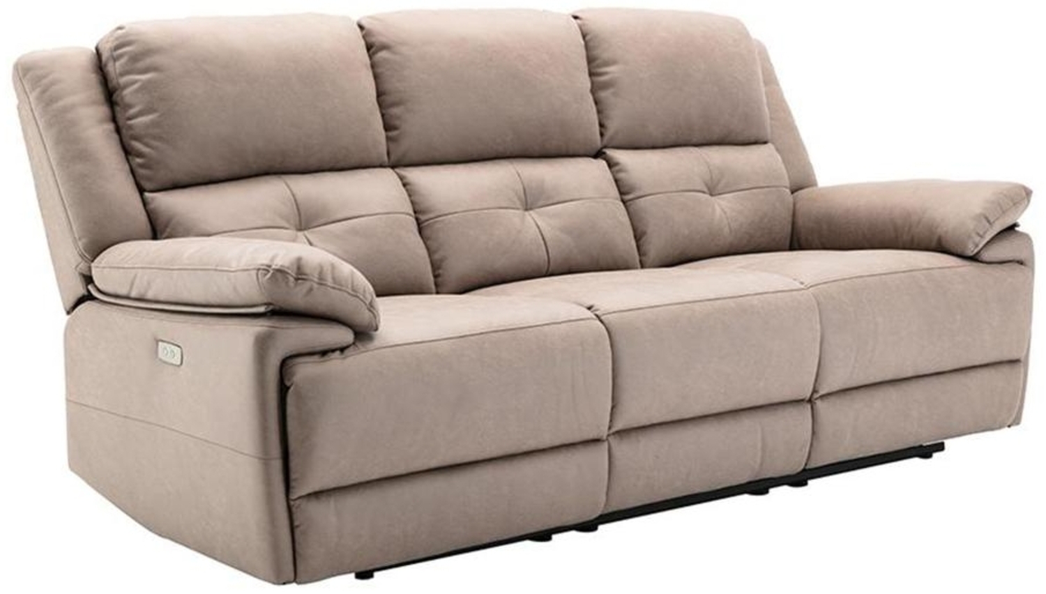 Vente-unique - Relaxsofa elektrisch 3-Sitzer - Stoff - Taupe - DOLENE Bild 1