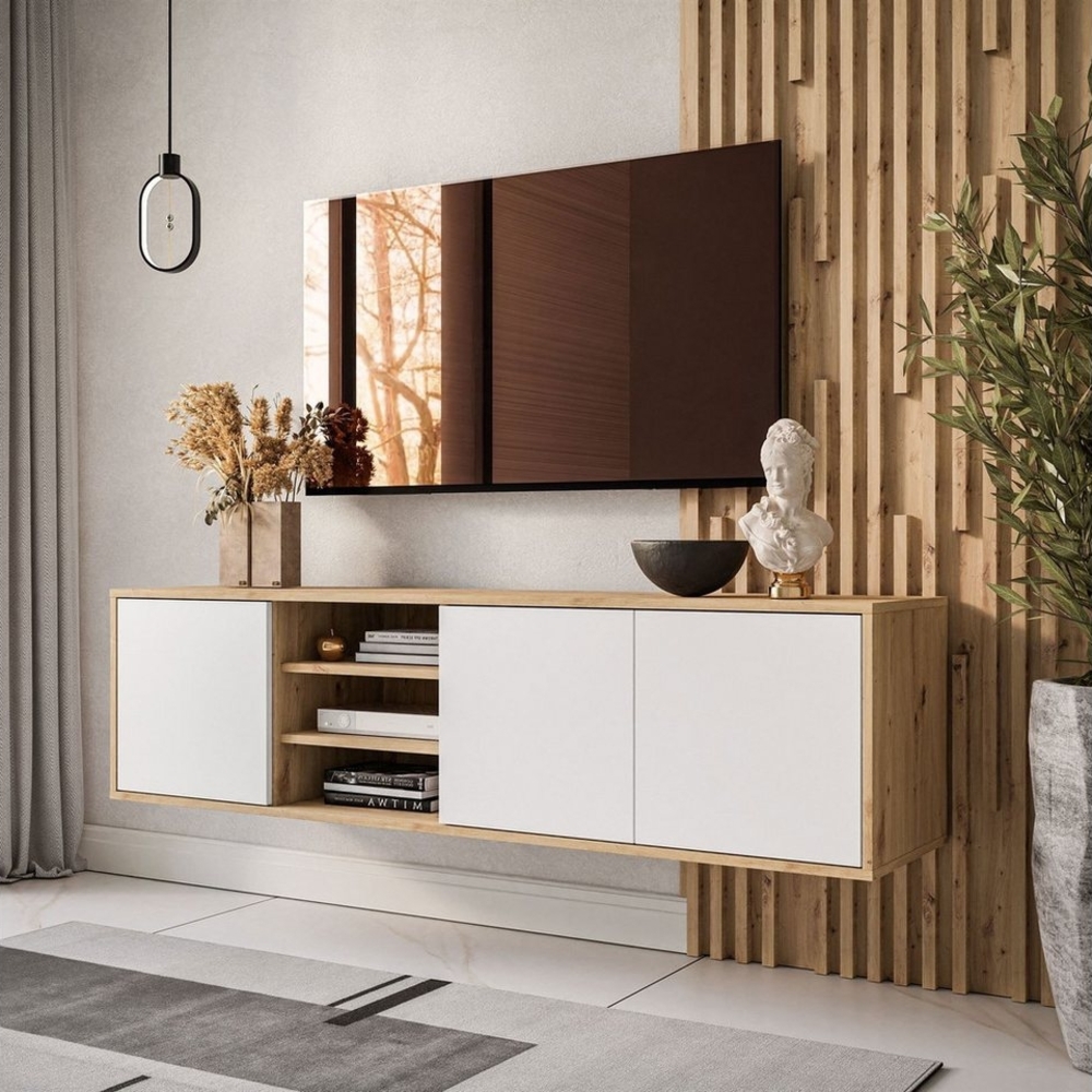 ALLHOUSE24 Lowboard Hängeschrank 156 Breite TV Schrank MANDY Artisan Eiche Bild 1