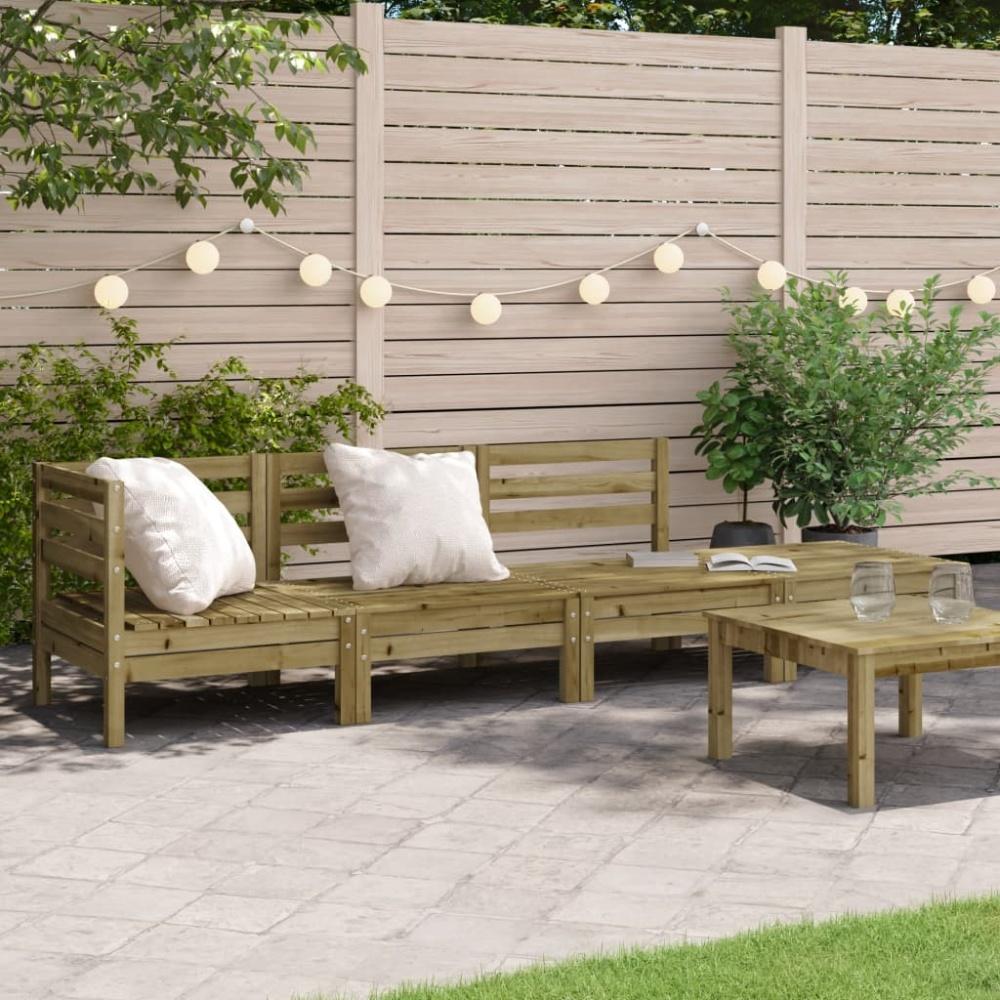 vidaXL Gartensofa 4-Sitzer Kiefernholz Imprägniert 838053 Bild 1