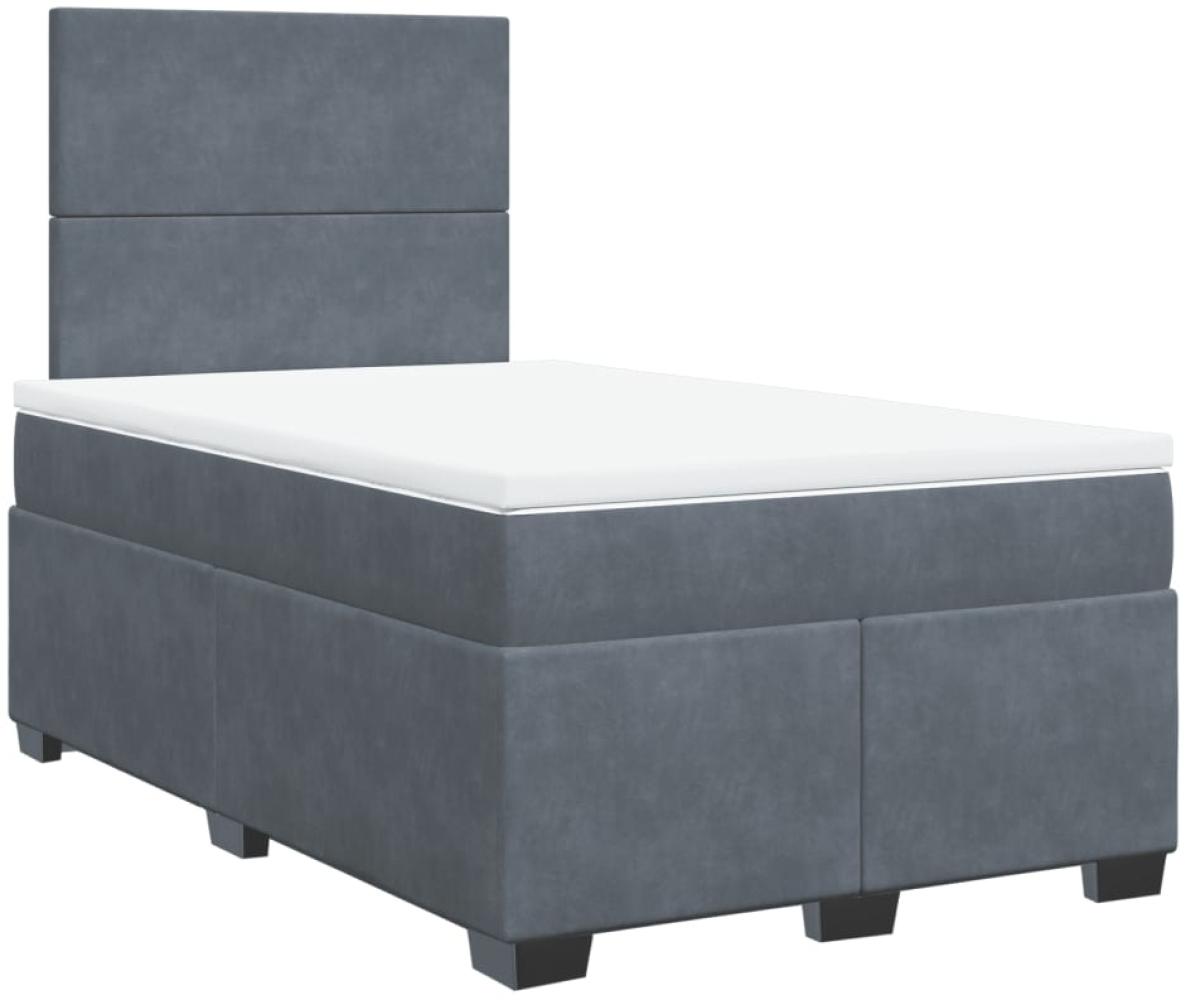 vidaXL Boxspringbett mit Matratze Dunkelgrau 120x190 cm Samt 3290853 Bild 1