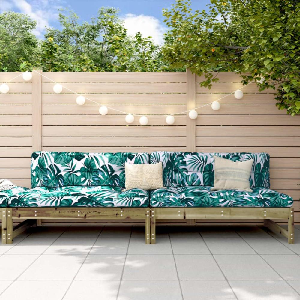 vidaXL Garten-Mittelsofas 2 Stk. 120x80 cm Kiefernholz Imprägniert 825722 Bild 1