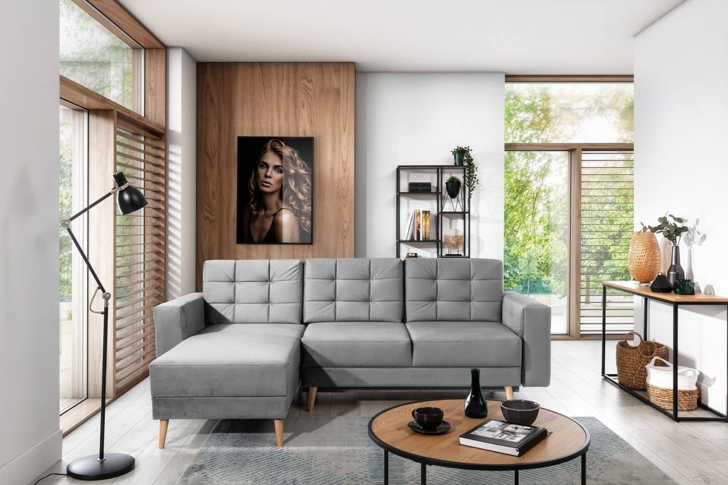 Ecksofa Asgard L mit Schlaffunktion – Eltap Monolith Retro Bild 1