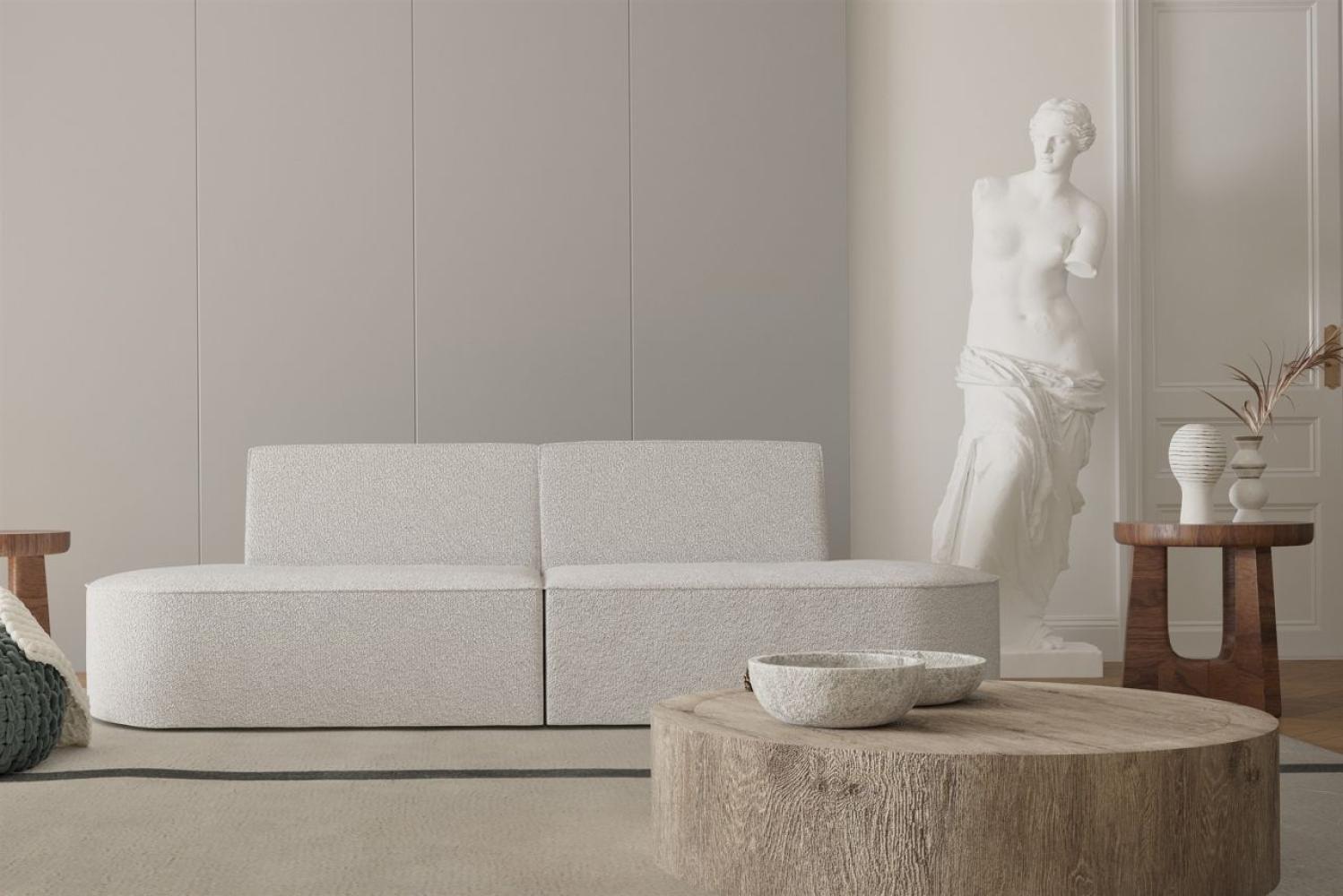 Sofa Designersofa 2-Sitzer MILOT in Stoff Ascot Bukla Creme Bild 1