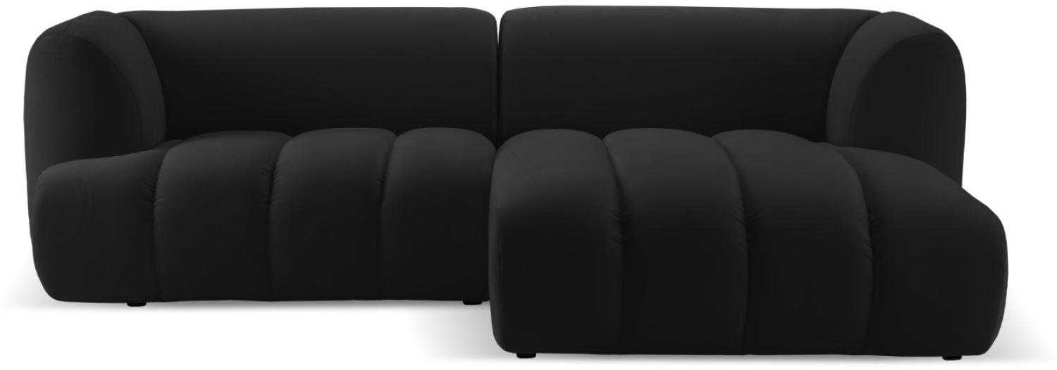 Micadoni Modulares Ecksofa Harry 3-Sitzer Rechts Samtstoff Schwarz Bild 1