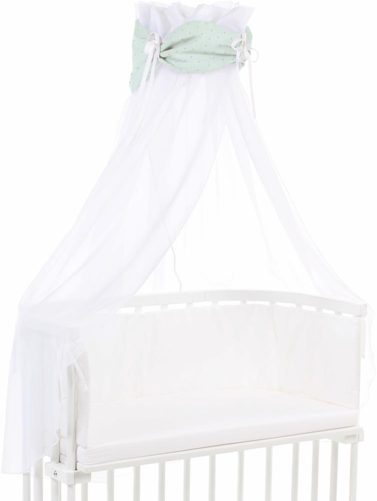 babybay Himmel Organic Cotton Royal mit Schleife passend für alle Modelle, mint Glitzerpunkte gold Bild 1