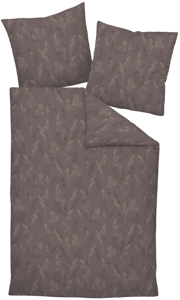 Janine Interlock-Jersey Bettwäsche 135 x 200 cm 80 x 80 2 teilig CARMEN S 55093-87-500 schoko Bild 1