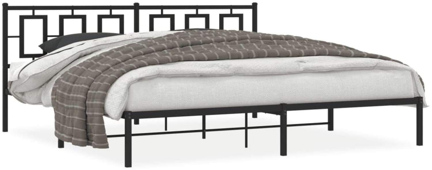 vidaXL Bettgestell mit Kopfteil Metall Schwarz 193x203 cm 374247 Bild 1
