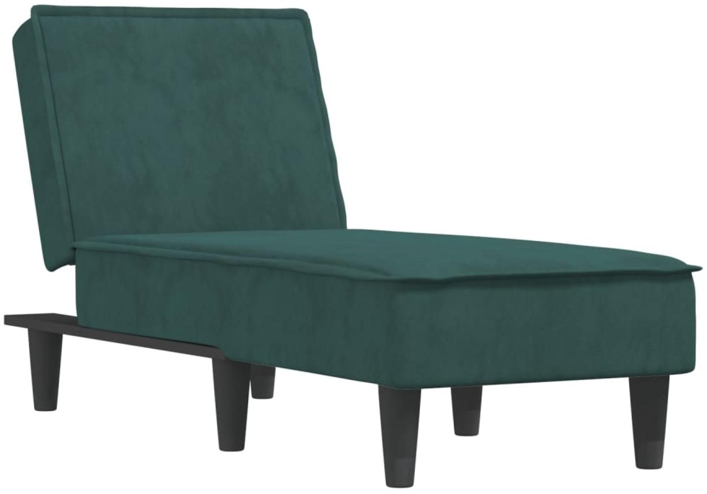 vidaXL Chaiselongue Dunkelgrün Samt 352837 Bild 1