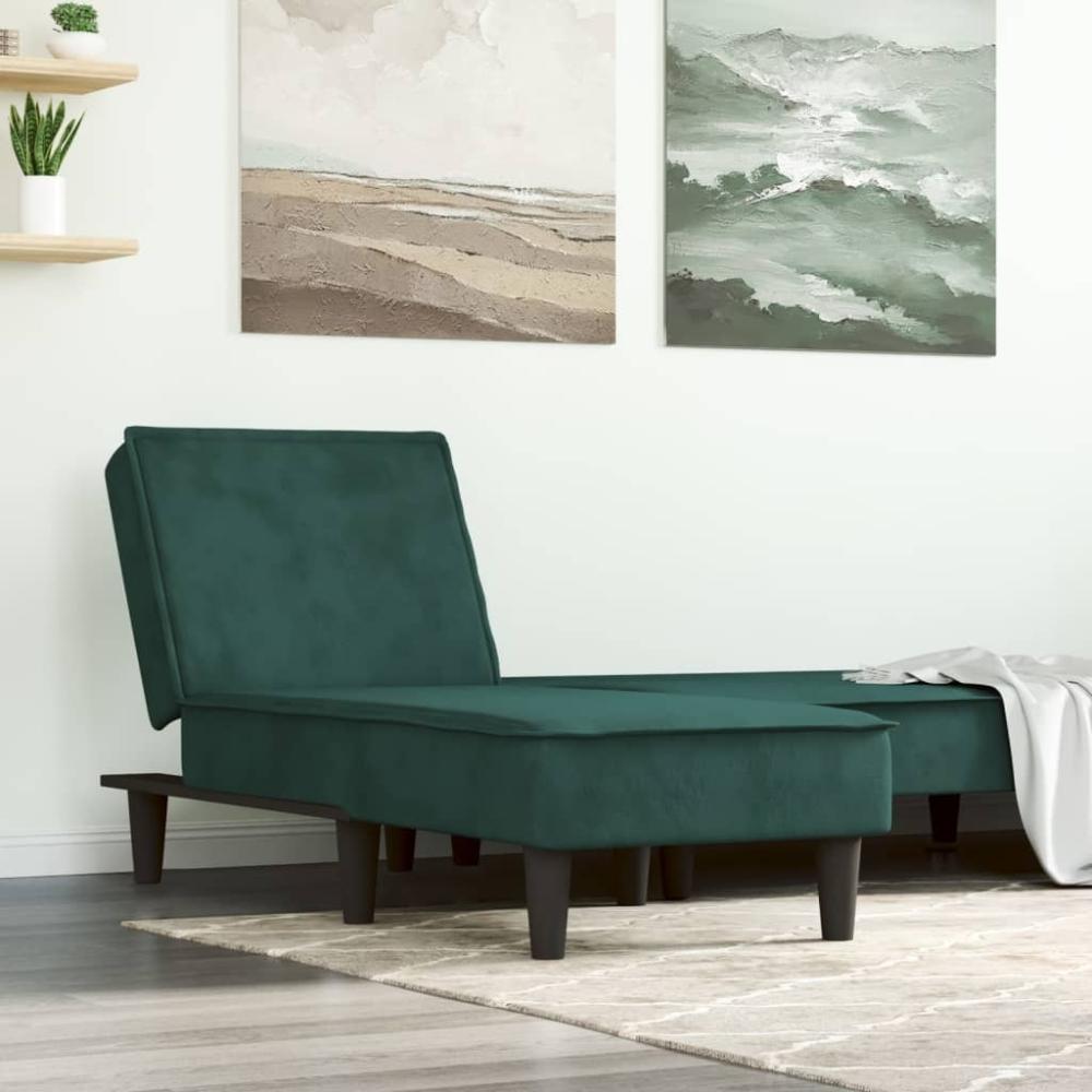 vidaXL Chaiselongue Dunkelgrün Samt 352837 Bild 1