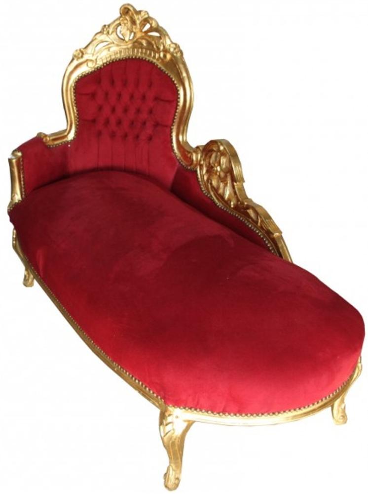 Barock Chaiselongue "King" Bordeaux/Gold Interior Bild 1