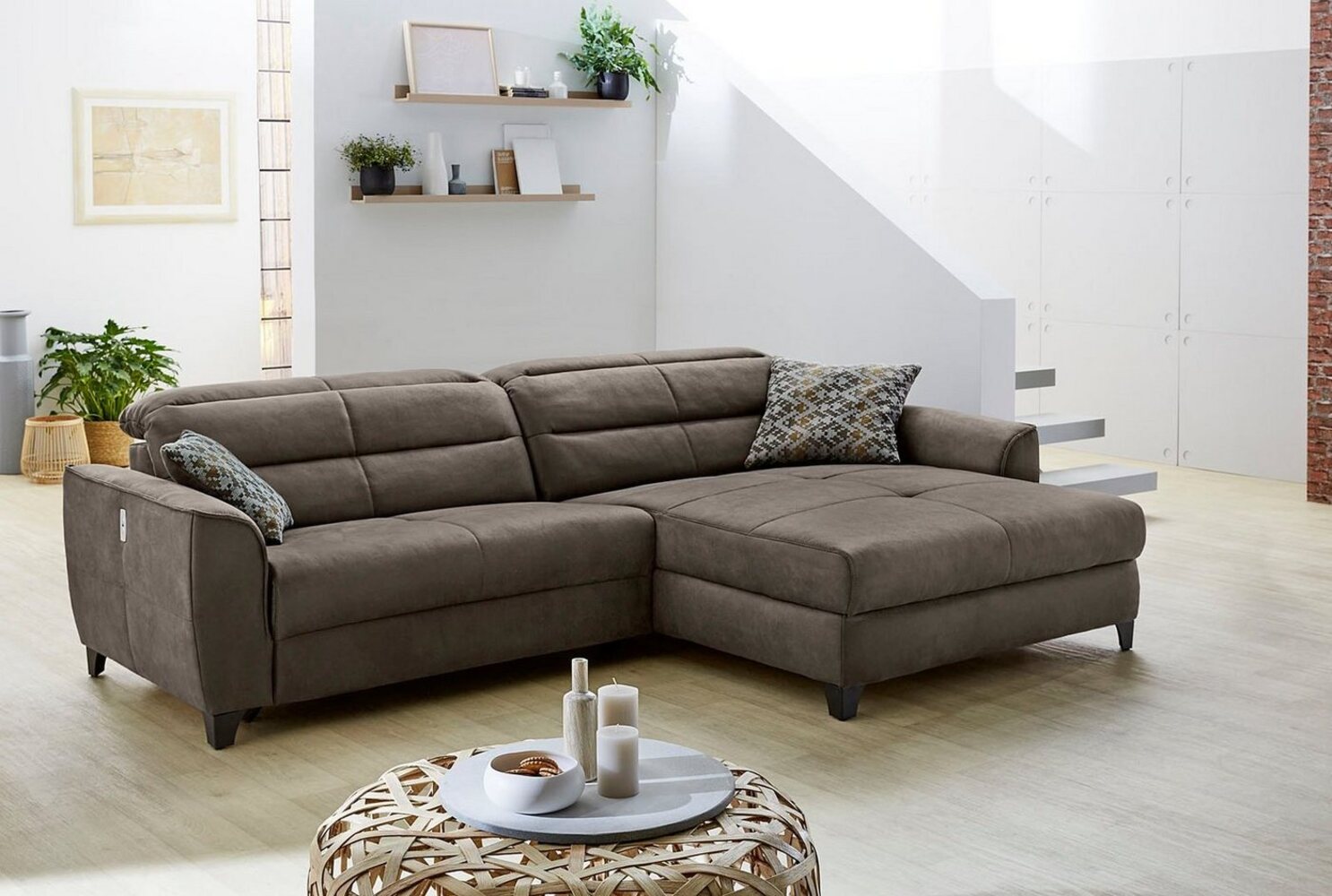 Jockenhöfer Gruppe Ecksofa Double One L-Form, mit 2x 120cm breiten, elektromotorischen Relaxfunktionen Bild 1