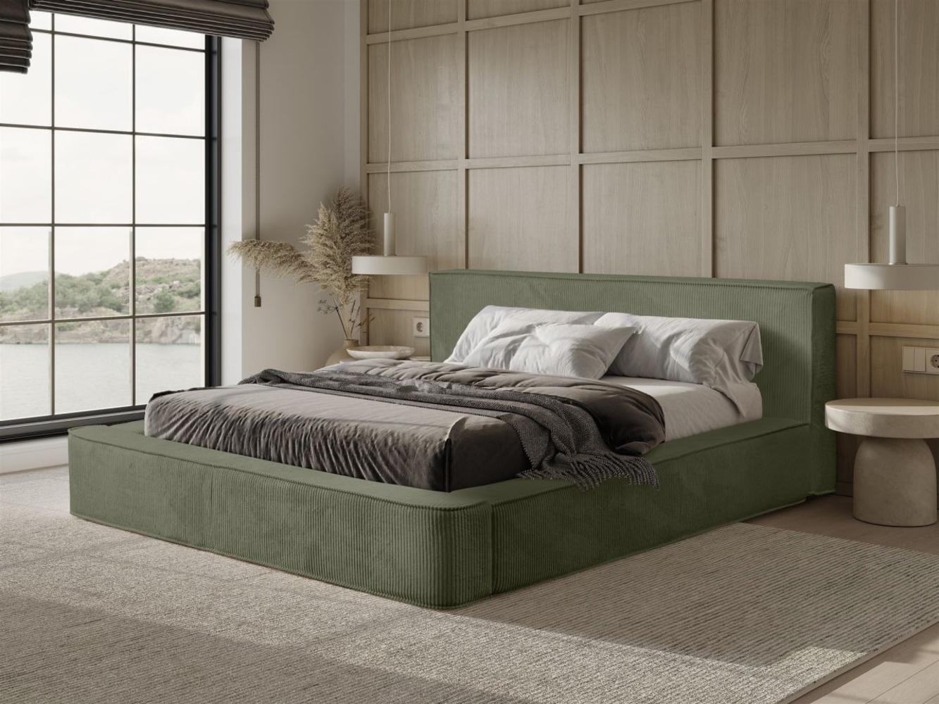 Polsterbett Doppelbett MODESTO 180x200cm in Stoff Lincoln Forest Bild 1